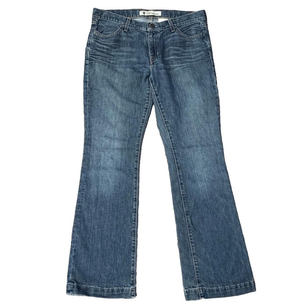 VINTAGE Gap Jeans Women 10 R x 33" Boot Cut Long Lean Mid Rise Stretch Y2K Boho